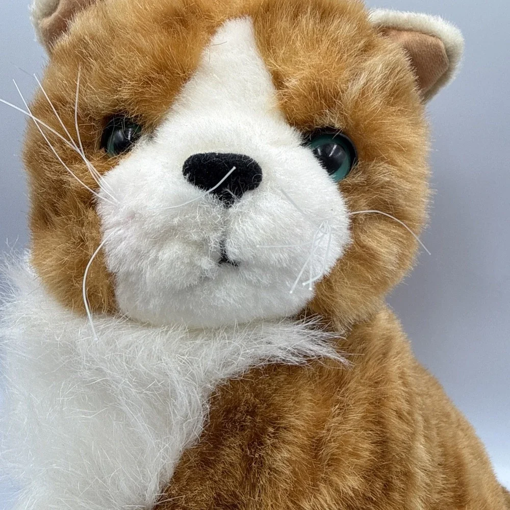 Dan Dee Realistic Plush Cat With Whiskers Green Eyes